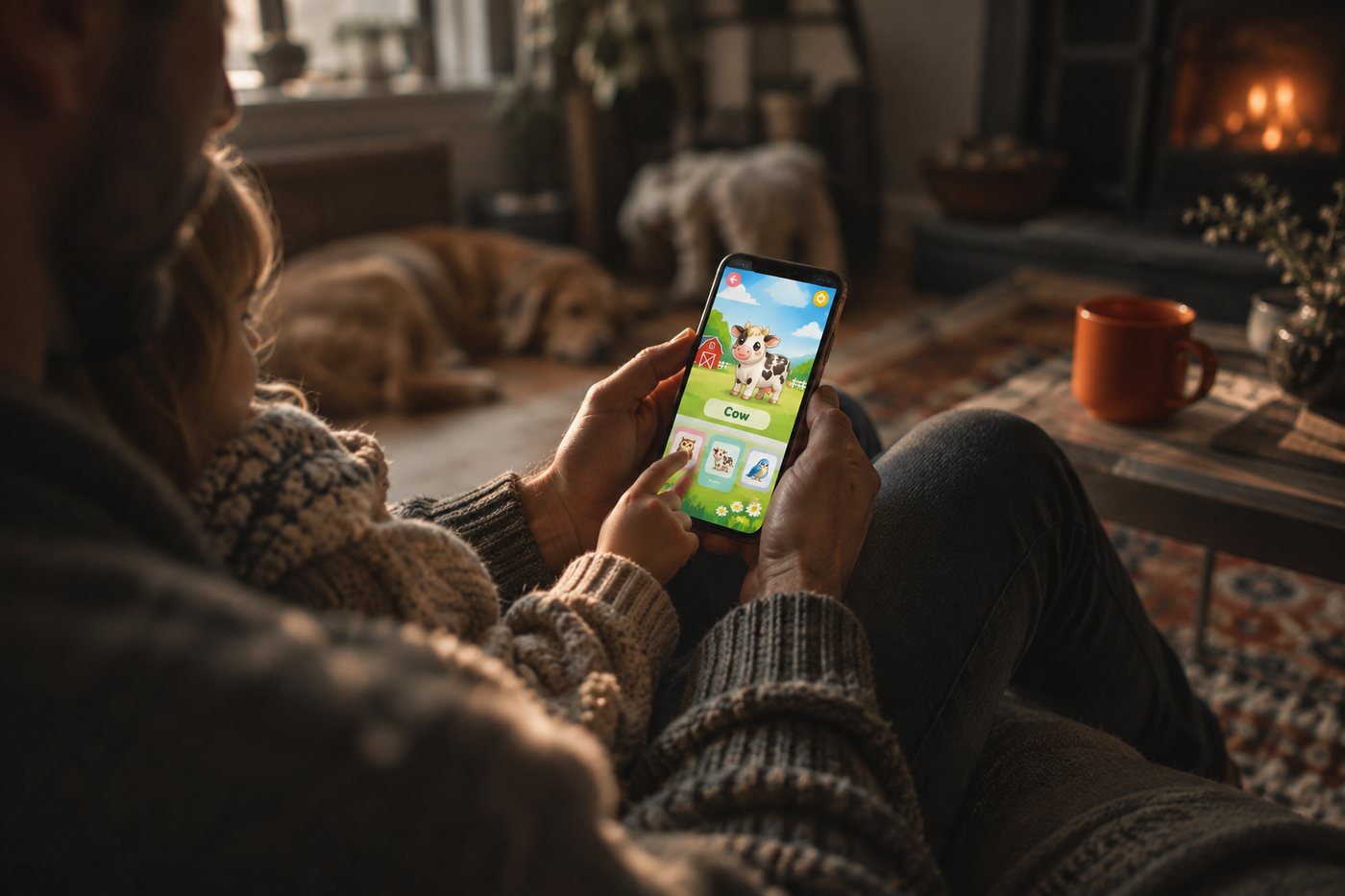 BrightKid running on a phone at home